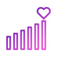 Signal love icon gradient purple pink style valentine illustration symbol perfect. vector