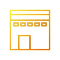 Kaaba icon gradient yellow orange colour ramadan symbol illustration perfect. vector