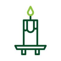 vela icono duocolor verde color Pascua de Resurrección símbolo ilustración. vector