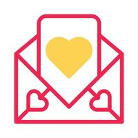 amor tarjeta icono duotono amarillo rojo estilo enamorado ilustración símbolo Perfecto. vector