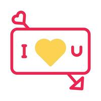 Love card icon duotone yellow red style valentine illustration symbol perfect. vector