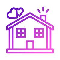 casa amor icono degradado púrpura rosado estilo enamorado ilustración símbolo Perfecto. vector