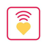 Signal love icon duotone yellow red style valentine illustration symbol perfect. vector