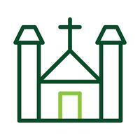 Cathedral icon duocolor green colour easter symbol illustration. vector