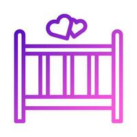 cama icono degradado púrpura rosado estilo enamorado ilustración símbolo Perfecto. vector