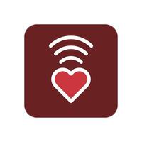 Signal love icon solid brown red style valentine illustration symbol perfect. vector