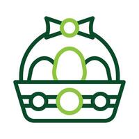 Bucket egg icon duocolor green colour easter symbol illustration. vector