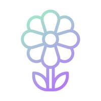 Flower icon gradient green purple colour easter symbol illustration. vector