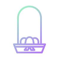 Bucket egg icon gradient green purple colour easter symbol illustration. vector