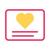 Love card icon duotone yellow red style valentine illustration symbol perfect. vector