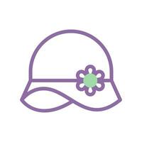 Hat icon duotone purple green summer beach symbol illustration vector