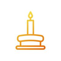 Candle icon gradient yellow orange colour ramadan symbol illustration perfect. vector