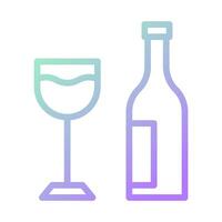 Glass wine icon gradient green purple colour easter symbol illustration. vector