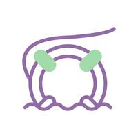 Lifebuoy icon duotone purple green summer beach symbol illustration vector