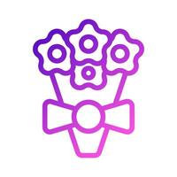 ramo de flores amor icono degradado púrpura rosado estilo enamorado ilustración símbolo Perfecto. vector