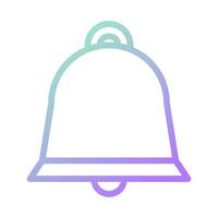 Bell icon gradient green purple colour easter symbol illustration. vector