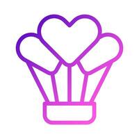 Air balloon love icon gradient purple pink style valentine illustration symbol perfect. vector