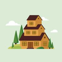 Flat Cartoon House vector illustration