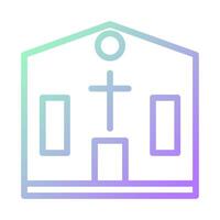 Cathedral icon gradient green purple colour easter symbol illustration. vector