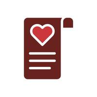 Love card icon solid brown red style valentine illustration symbol perfect. vector