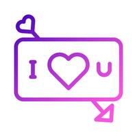 Love card icon gradient purple pink style valentine illustration symbol perfect. vector