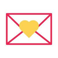 amor tarjeta icono duotono amarillo rojo estilo enamorado ilustración símbolo Perfecto. vector
