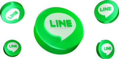 lijn 3d logo sociaal media lijn icoon png