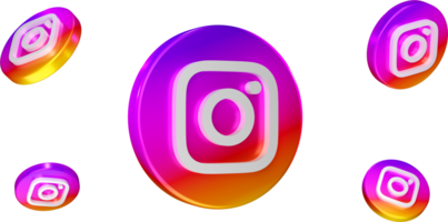 Instagram 3d logotyp social media Instagram ikon png