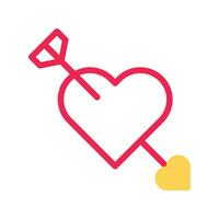 Arrow love icon duotone yellow red style valentine illustration symbol perfect. vector