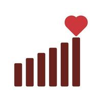Signal love icon solid brown red style valentine illustration symbol perfect. vector