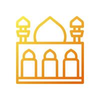 Mosque icon gradient yellow orange colour ramadan symbol illustration perfect. vector