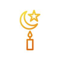 Candle icon gradient yellow orange colour ramadan symbol illustration perfect. vector