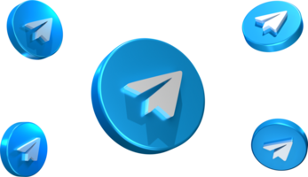 telegram 3d logotyp social media telegram ikon png
