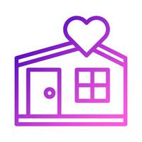 House love icon gradient purple pink style valentine illustration symbol perfect. vector