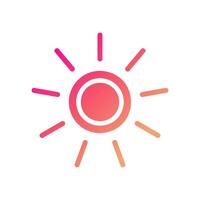 Weather icon solid gradient pink yellow summer beach symbol illustration. vector