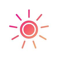 Weather icon solid gradient pink yellow summer beach symbol illustration. vector