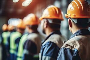 Engineer team full skill quality for maintenance and training in industry factory worker , warehouse Workshop for factory operators, mechanical engineering team production, Generative AI photo