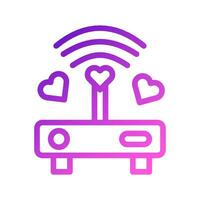 Signal love icon gradient purple pink style valentine illustration symbol perfect. vector