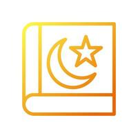 Quran icon gradient yellow orange colour ramadan symbol illustration perfect. vector