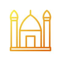 Mosque icon gradient yellow orange colour ramadan symbol illustration perfect. vector