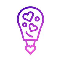 Air balloon love icon gradient purple pink style valentine illustration symbol perfect. vector