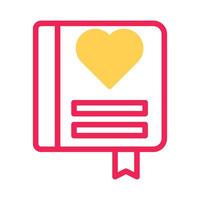 Love card icon duotone yellow red style valentine illustration symbol perfect. vector