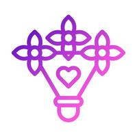 Bouquet love icon gradient purple pink style valentine illustration symbol perfect. vector