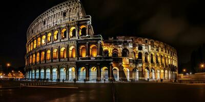 Coliseum at night. Rome - Italy ,Generative AI photo