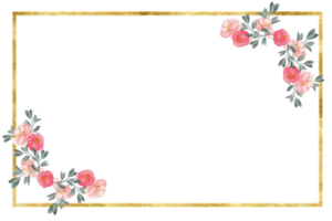 Rose and gold frame border PNG images