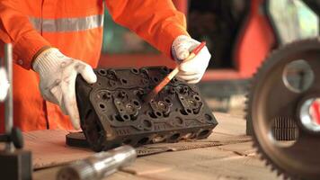 Cleaning the engine block. Disassembled engine from the car. photo