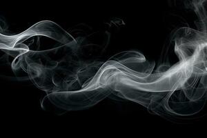 Smoke Against Black Background. , Generative AI. photo