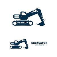excavator logo vector icon illustration design
