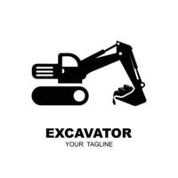 excavator logo vector icon illustration design