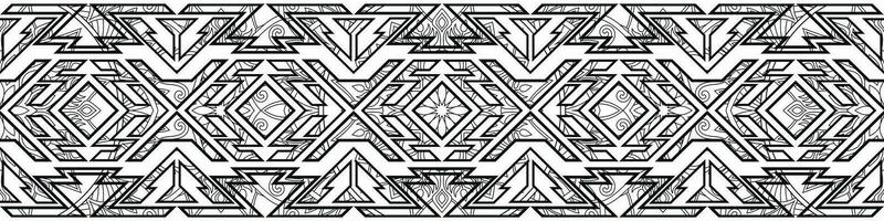 Aztec pattern decorated with mandalas .For seamless borders, ethnic tribes, fabrics, carpets vector